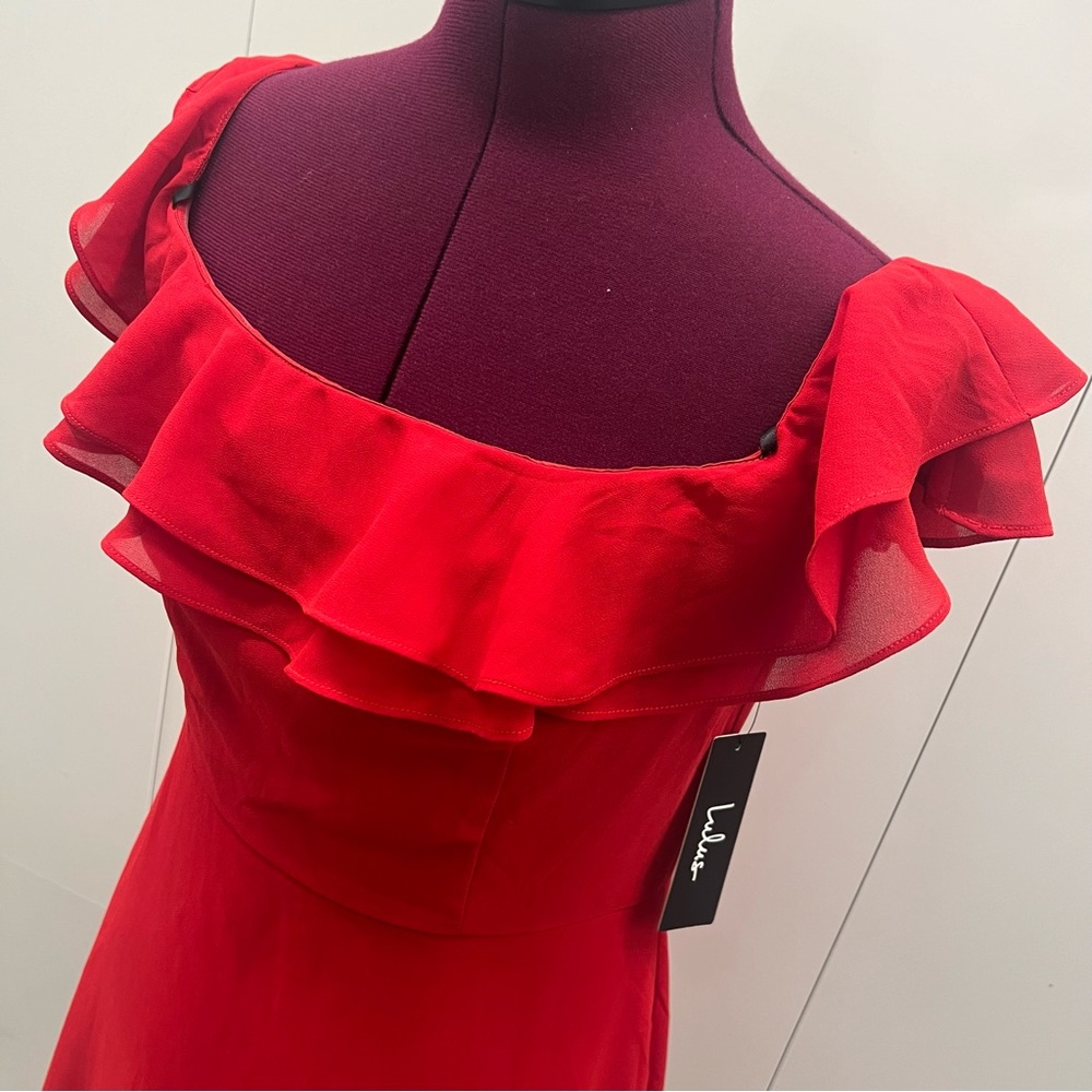 Red Ruffle Dress